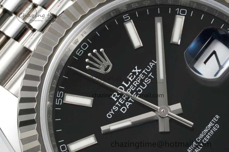 DateJust 41 126334 Clean 1:1 Best Edition 904L Steel Black Stick Dial on Jubilee Bracelet VR3235