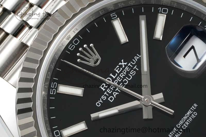 DateJust 41 126334 Clean 1:1 Best Edition 904L Steel Black Stick Dial on Jubilee Bracelet VR3235