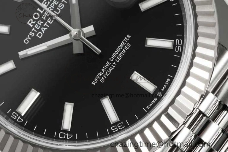 DateJust 41 126334 Clean 1:1 Best Edition 904L Steel Black Stick Dial on Jubilee Bracelet VR3235