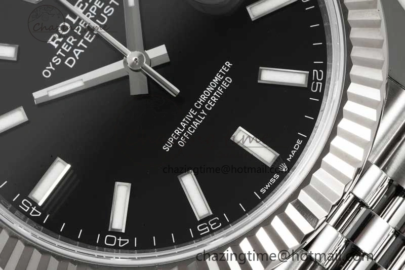 DateJust 41 126334 Clean 1:1 Best Edition 904L Steel Black Stick Dial on Jubilee Bracelet VR3235