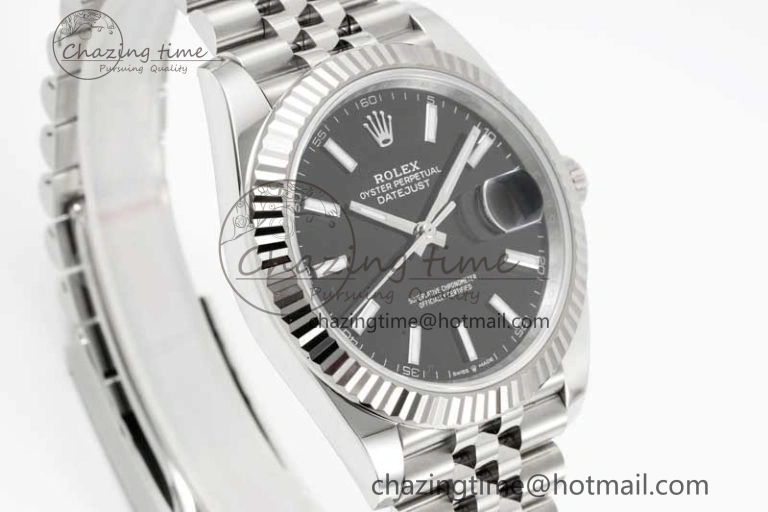 DateJust 41 126334 Clean 1:1 Best Edition 904L Steel Black Stick Dial on Jubilee Bracelet VR3235
