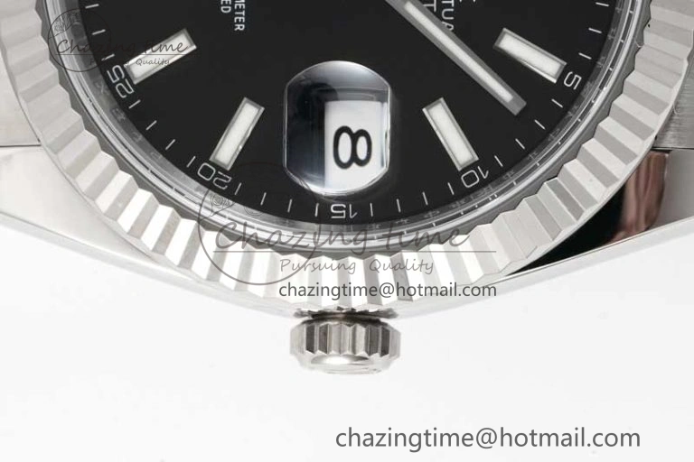 DateJust 41 126334 Clean 1:1 Best Edition 904L Steel Black Stick Dial on Oyster Bracelet VR3235