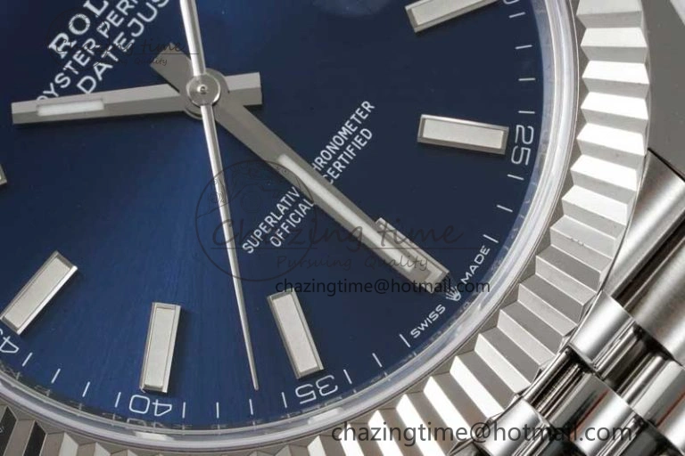 DateJust 41 126334 Clean 1:1 Best Edition 904L Steel Blue Stick Dial on Jubilee Bracelet VR3235