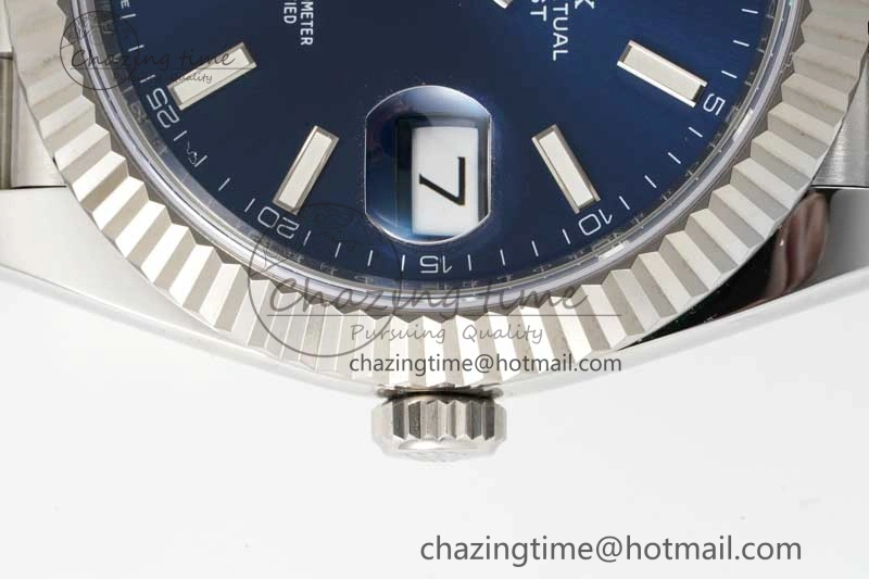 DateJust 41 126334 Clean 1:1 Best Edition 904L Steel Blue Stick Dial on Jubilee Bracelet VR3235