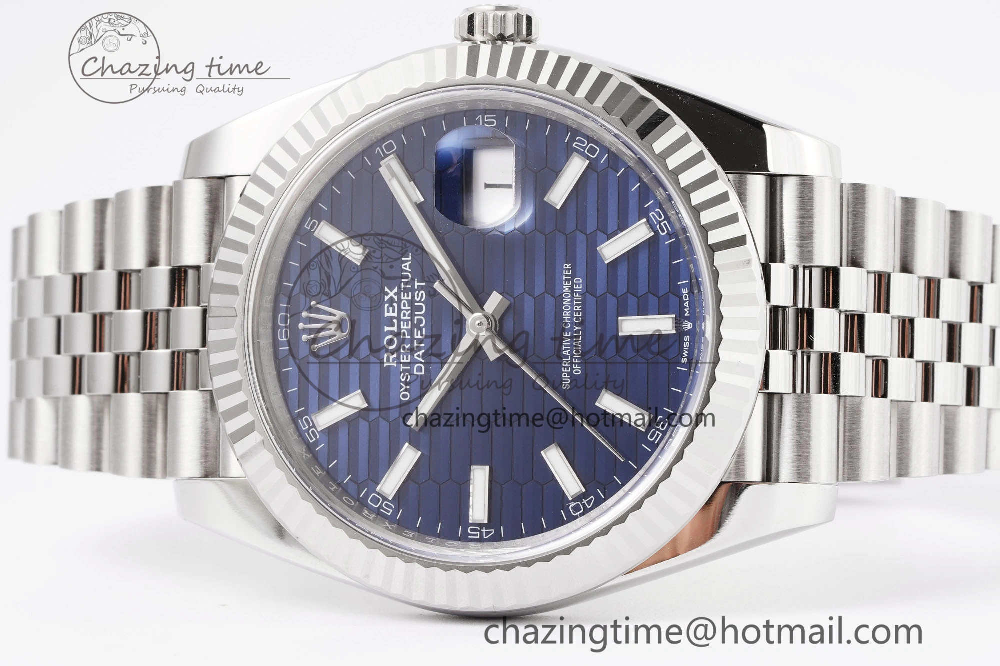 DateJust 41 126334 Clean 1:1 Best Edition 904L Steel Blue Texuted Dial on Jubilee Bracelet VR3235