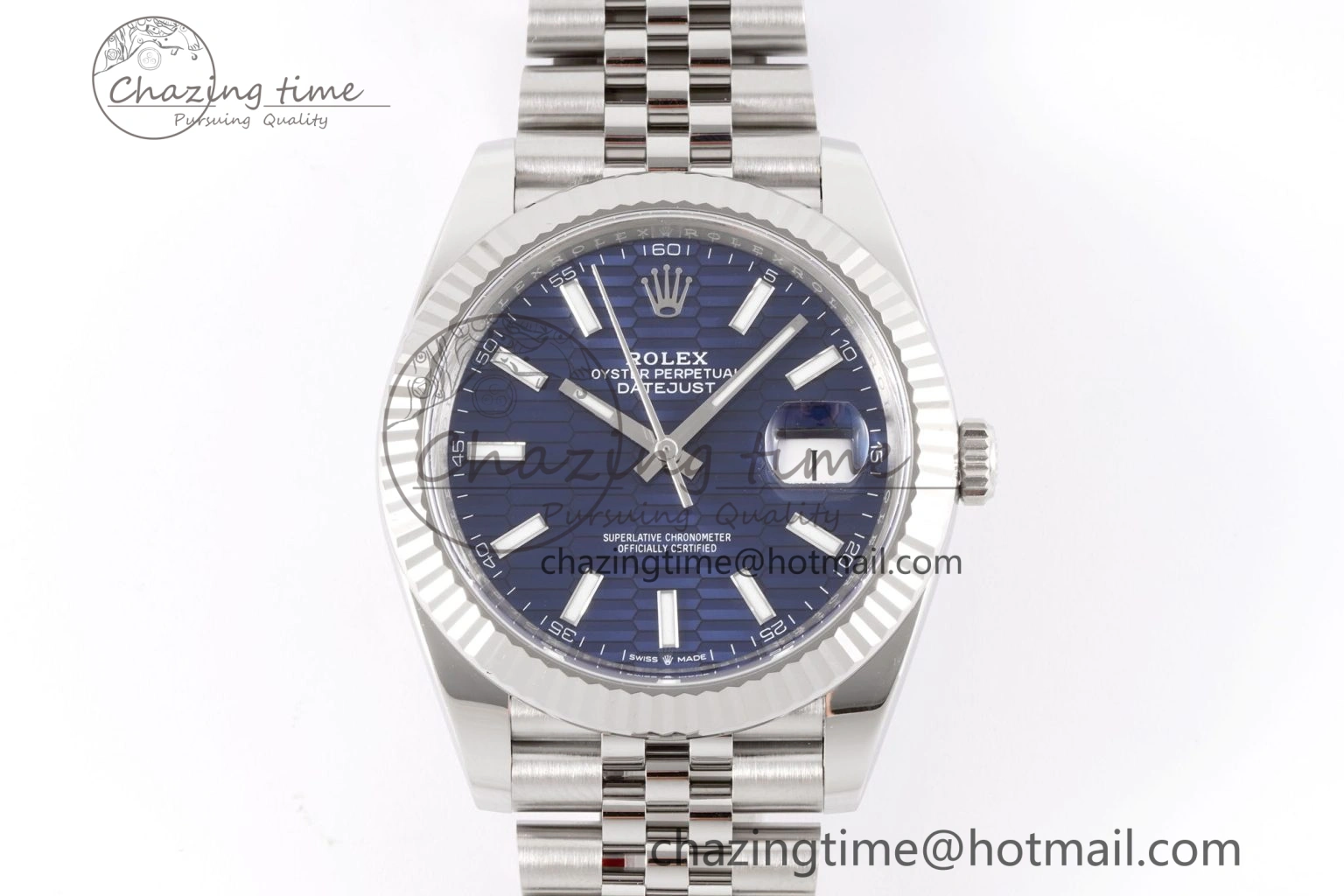 DateJust 41 126334 Clean 1:1 Best Edition 904L Steel Blue Texuted Dial on Jubilee Bracelet VR3235