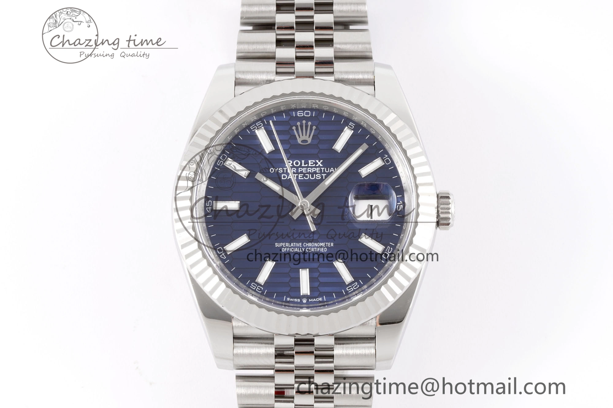 DateJust 41 126334 Clean 1:1 Best Edition 904L Steel Blue Texuted Dial on Jubilee Bracelet VR3235