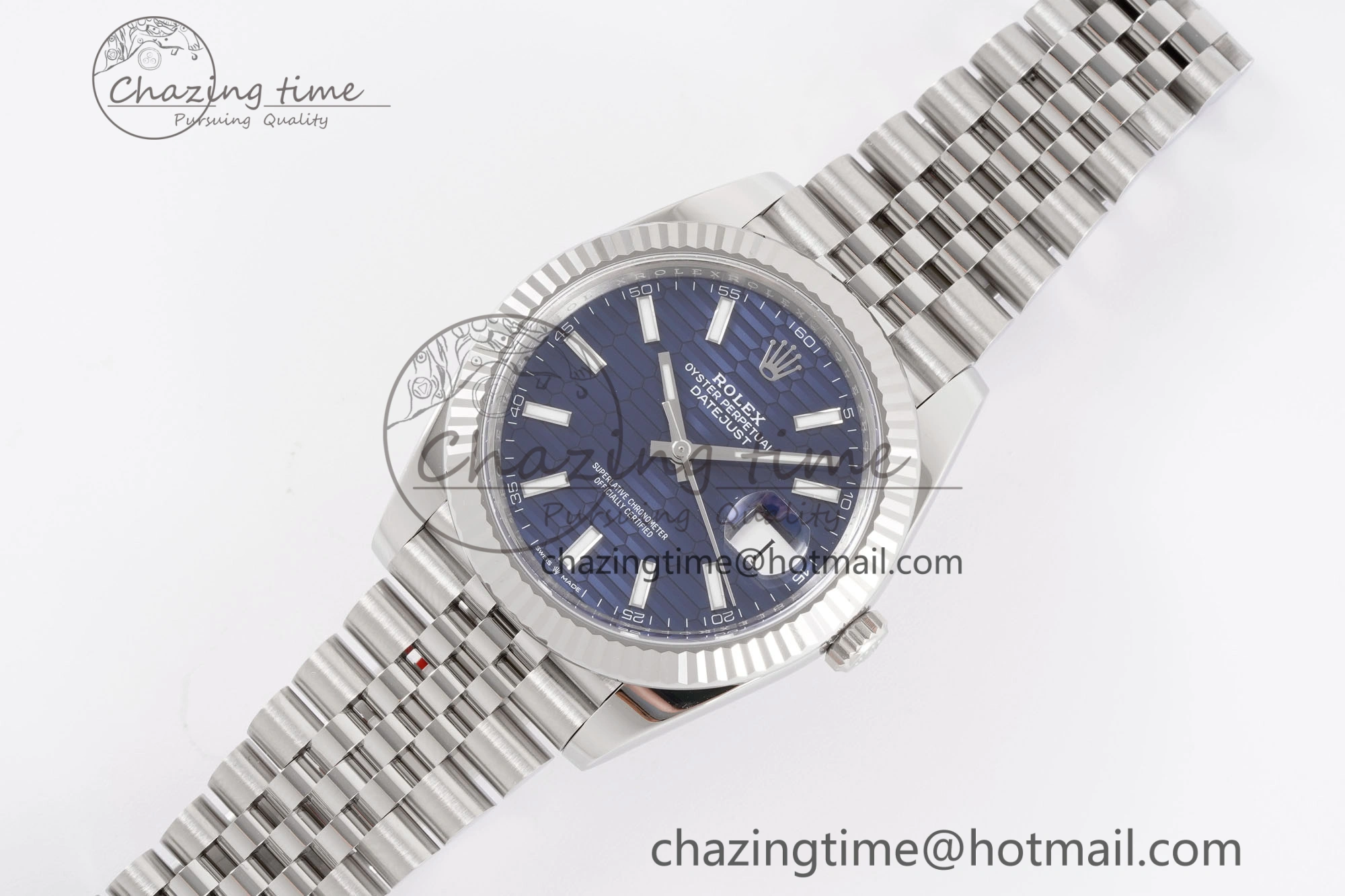 DateJust 41 126334 Clean 1:1 Best Edition 904L Steel Blue Texuted Dial on Jubilee Bracelet VR3235