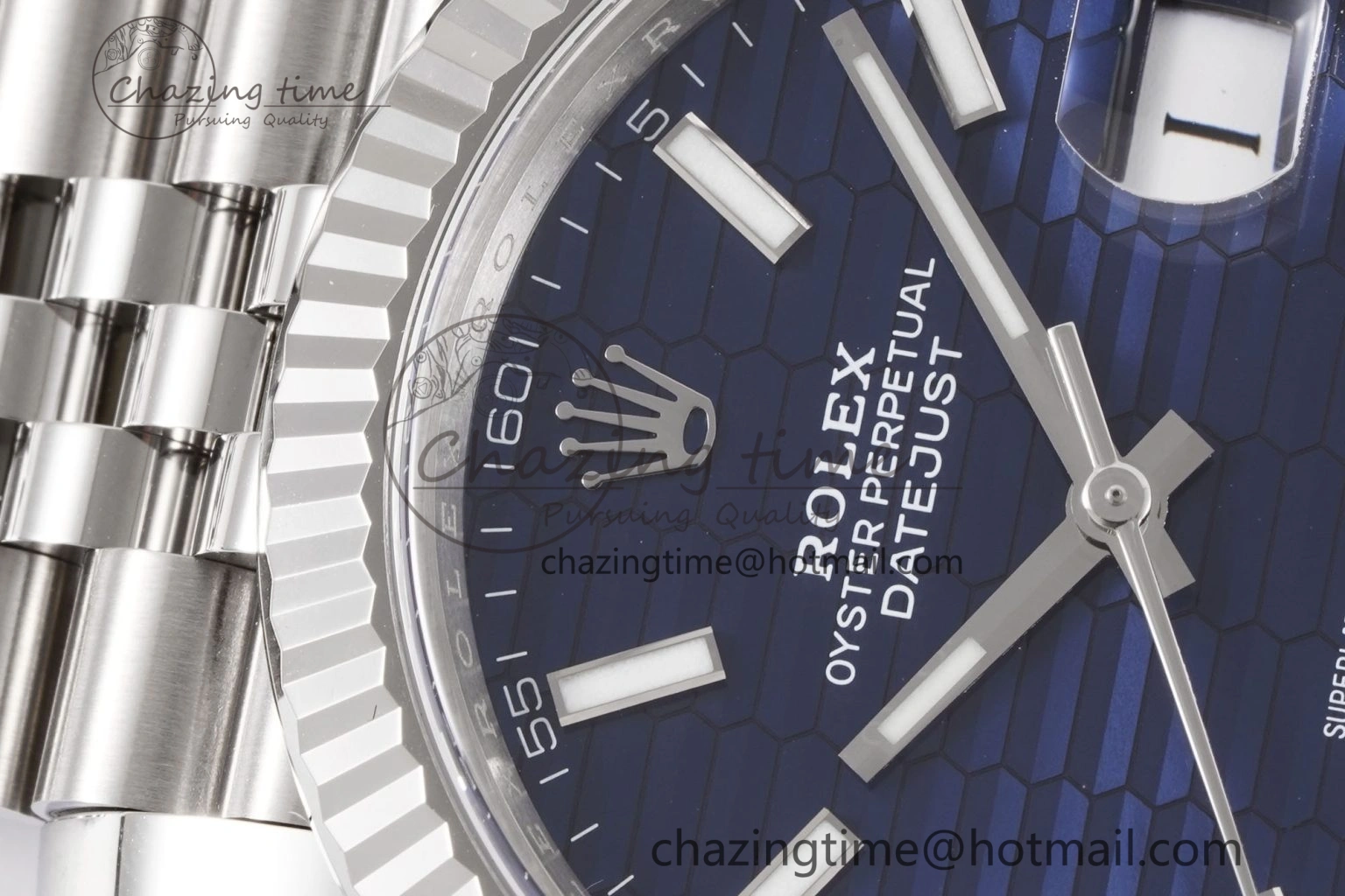 DateJust 41 126334 Clean 1:1 Best Edition 904L Steel Blue Texuted Dial on Jubilee Bracelet VR3235