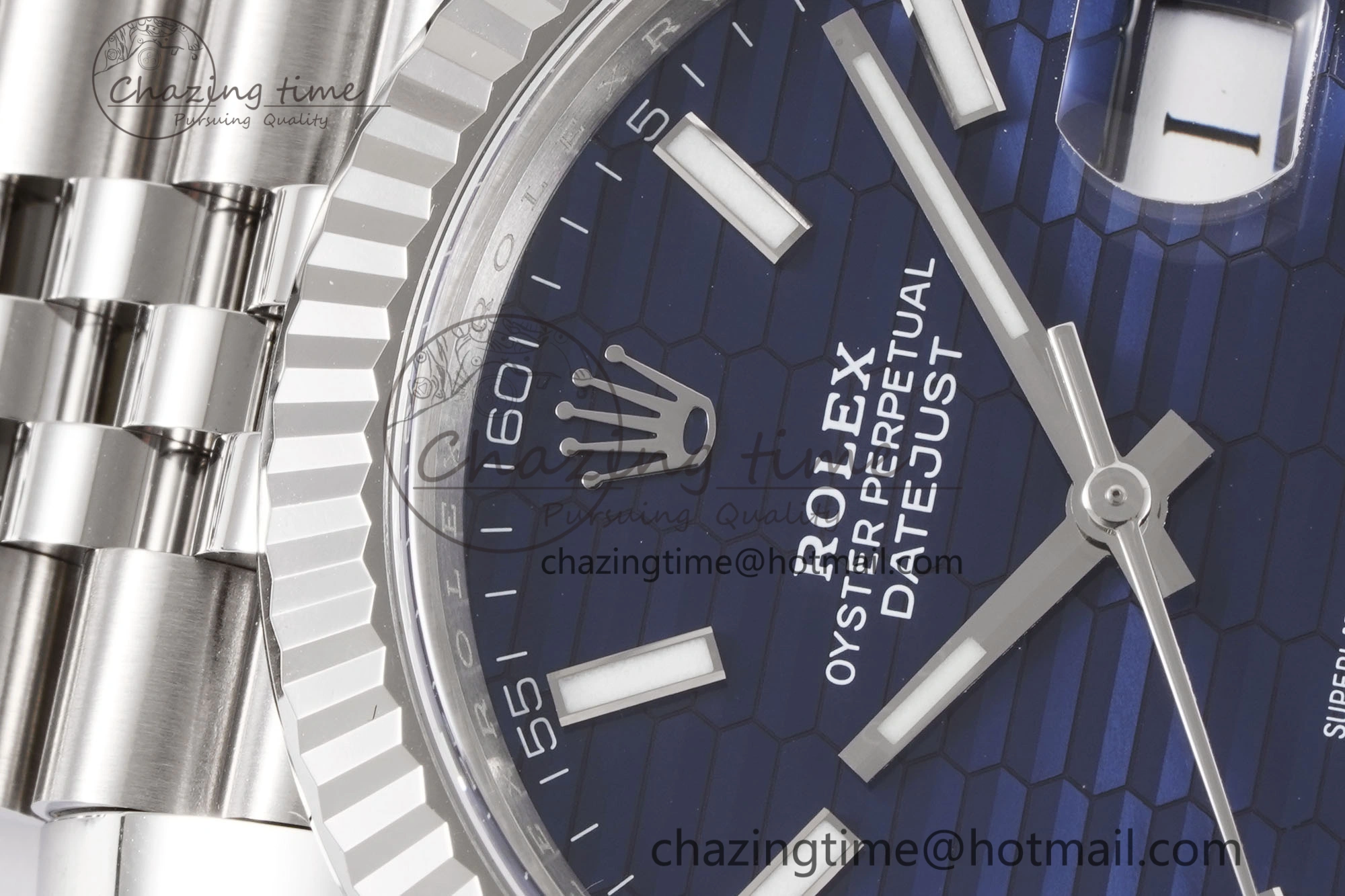 DateJust 41 126334 Clean 1:1 Best Edition 904L Steel Blue Texuted Dial on Jubilee Bracelet VR3235