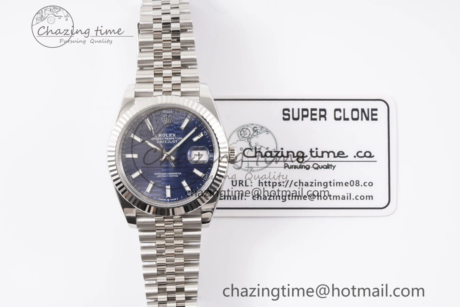 DateJust 41 126334 Clean 1:1 Best Edition 904L Steel Blue Texuted Dial on Jubilee Bracelet VR3235