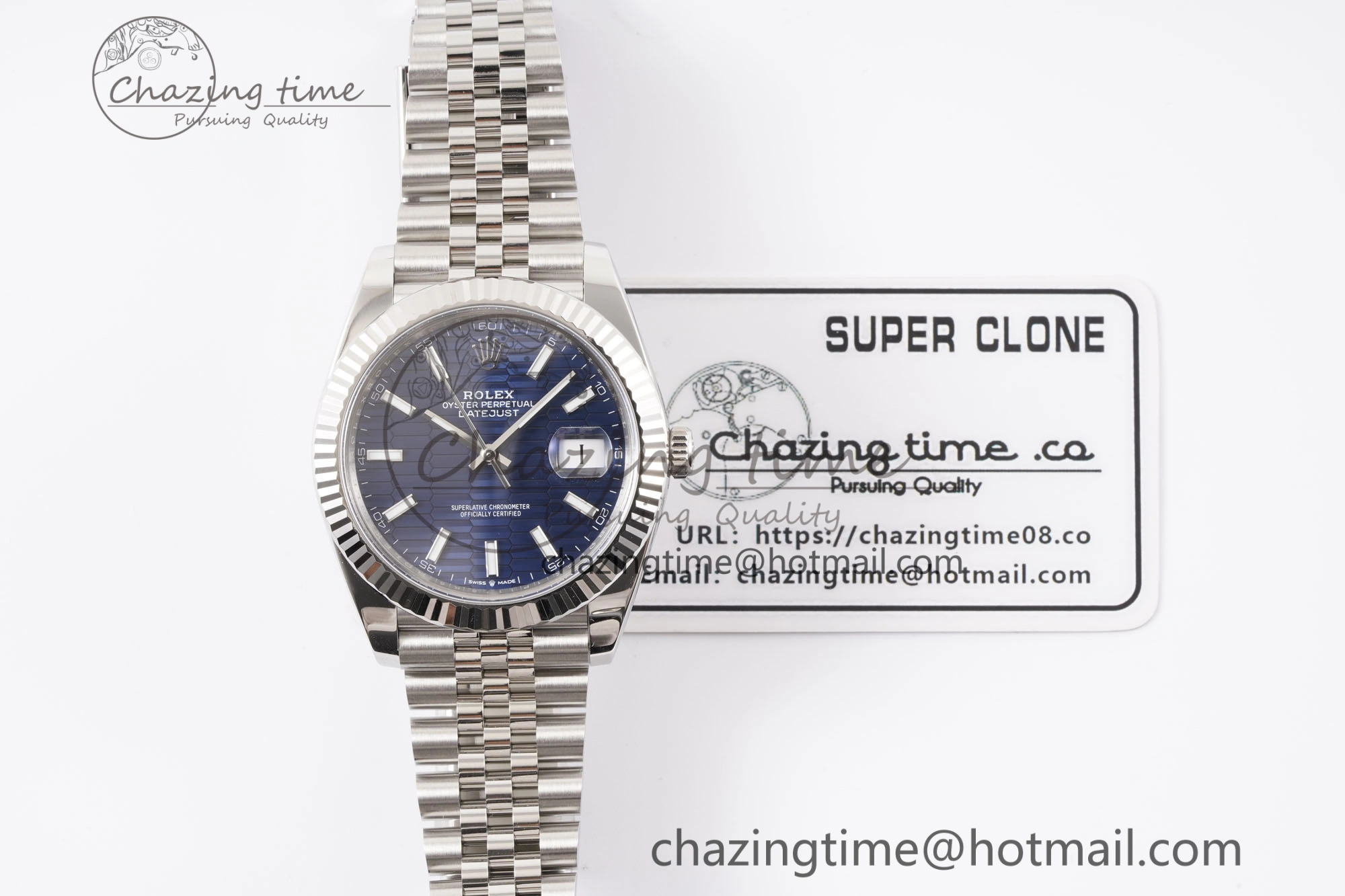 DateJust 41 126334 Clean 1:1 Best Edition 904L Steel Blue Texuted Dial on Jubilee Bracelet VR3235