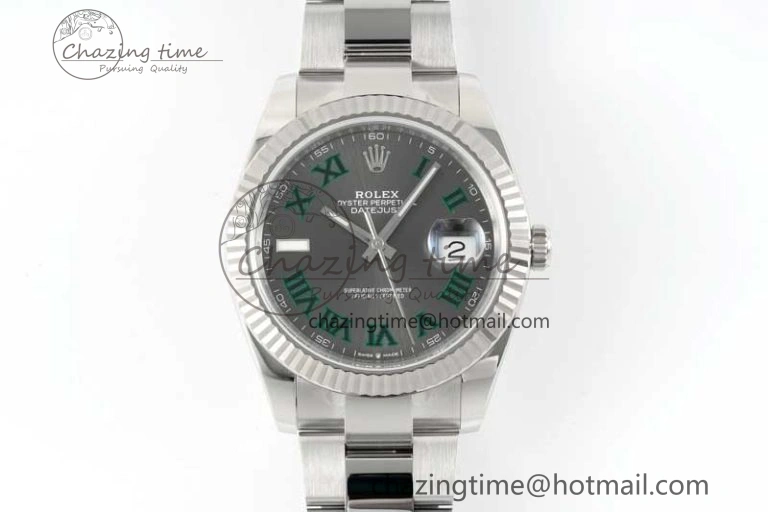 DateJust 41 126334 Clean 1:1 Best Edition 904L Steel Gray Roman Dial on Oyster Bracelet VR3235