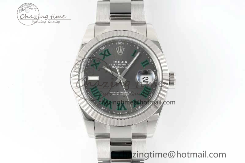 DateJust 41 126334 Clean 1:1 Best Edition 904L Steel Gray Roman Dial on Oyster Bracelet VR3235