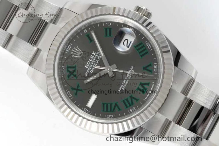 DateJust 41 126334 Clean 1:1 Best Edition 904L Steel Gray Roman Dial on Oyster Bracelet VR3235