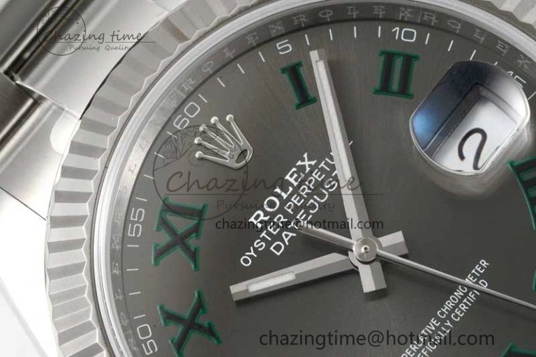 DateJust 41 126334 Clean 1:1 Best Edition 904L Steel Gray Roman Dial on Oyster Bracelet VR3235