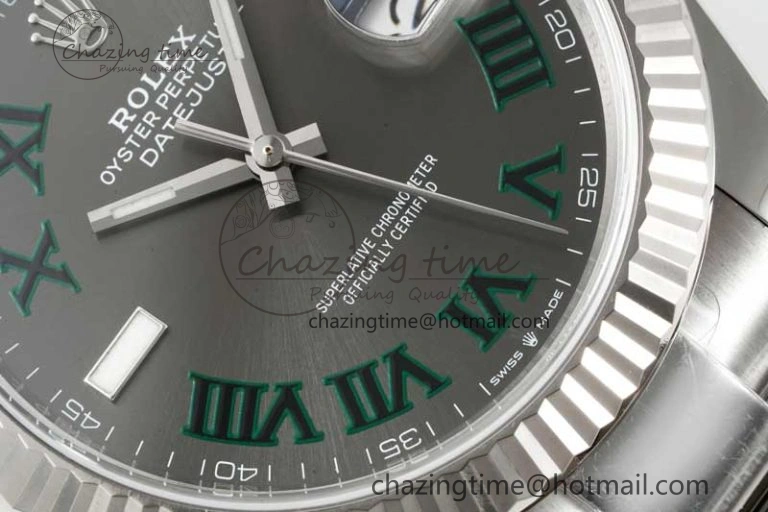 DateJust 41 126334 Clean 1:1 Best Edition 904L Steel Gray Roman Dial on Oyster Bracelet VR3235