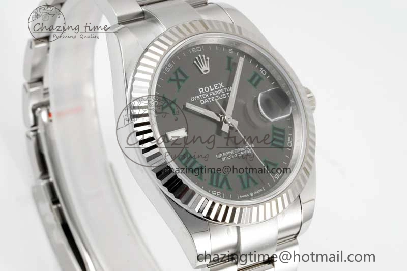 DateJust 41 126334 Clean 1:1 Best Edition 904L Steel Gray Roman Dial on Oyster Bracelet VR3235