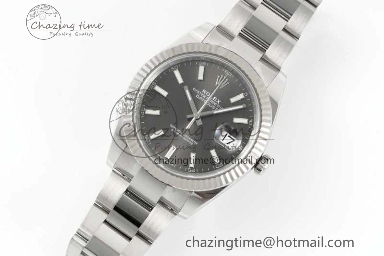 DateJust 41 126334 Clean 1:1 Best Edition 904L Steel Gray Stick Dial on Oyster Bracelet VR3235
