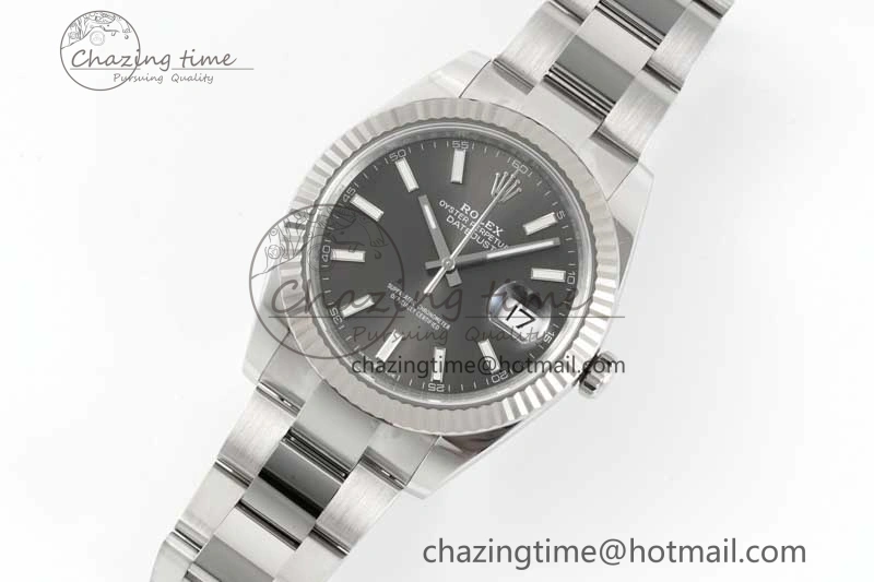 DateJust 41 126334 Clean 1:1 Best Edition 904L Steel Gray Stick Dial on Oyster Bracelet VR3235