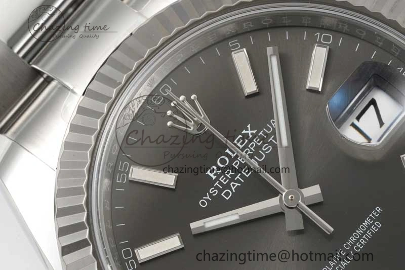 DateJust 41 126334 Clean 1:1 Best Edition 904L Steel Gray Stick Dial on Oyster Bracelet VR3235