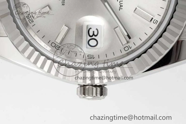 DateJust 41 126334 Clean 1:1 Best Edition 904L Steel Silver Stick Dial on Oyster Bracelet VR3235