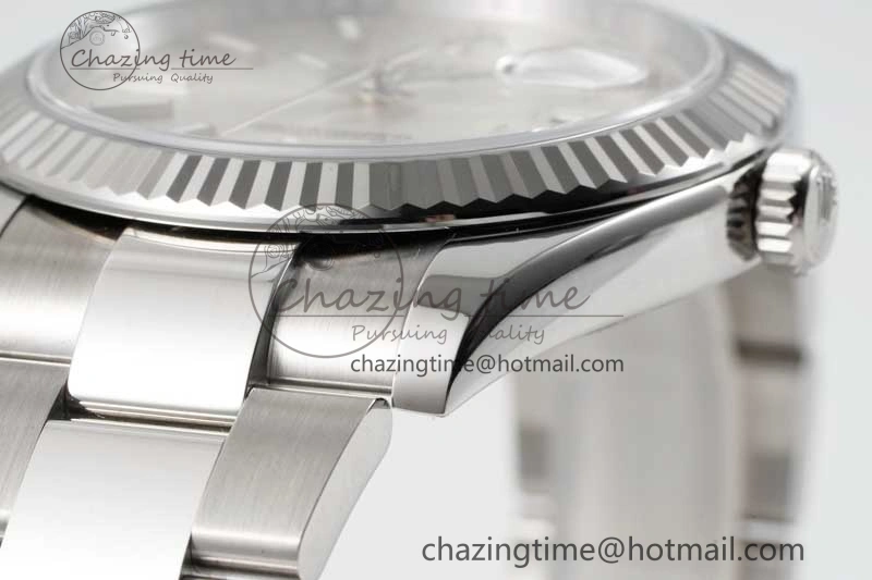 DateJust 41 126334 Clean 1:1 Best Edition 904L Steel Silver Stick Dial on Oyster Bracelet VR3235