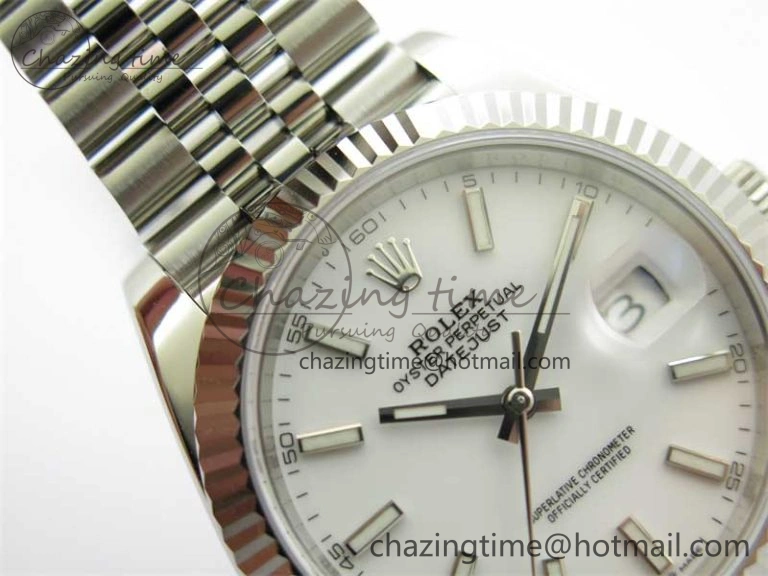 DateJust 41 126334 Clean 1:1 Best Edition 904L Steel White Stick Dial on Jubilee Bracelet VR3235