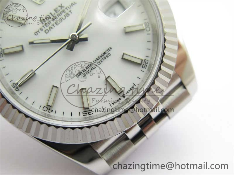 DateJust 41 126334 Clean 1:1 Best Edition 904L Steel White Stick Dial on Jubilee Bracelet VR3235