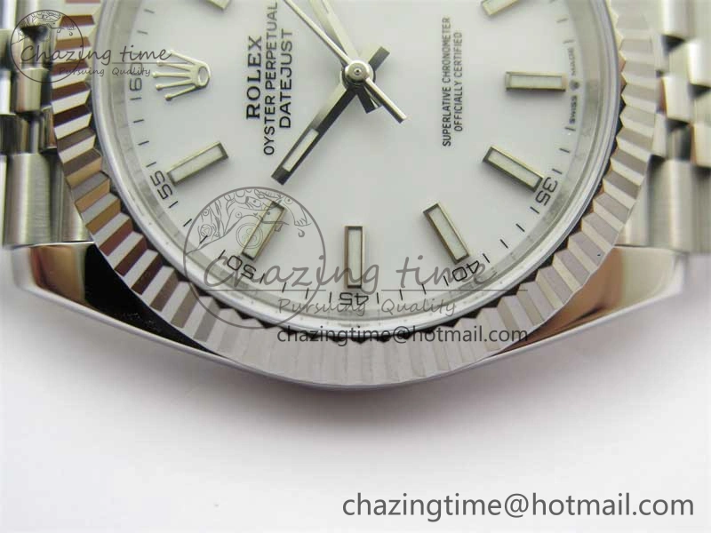 DateJust 41 126334 Clean 1:1 Best Edition 904L Steel White Stick Dial on Jubilee Bracelet VR3235