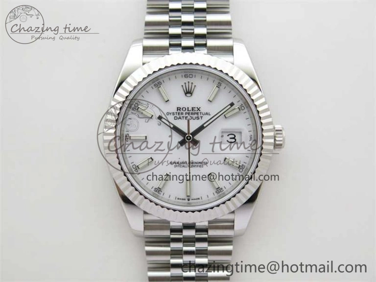 DateJust 41 126334 Clean 1:1 Best Edition 904L Steel White Stick Dial on Jubilee Bracelet VR3235