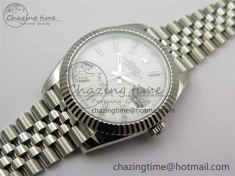 DateJust 41 126334 Clean 1:1 Best Edition 904L Steel White Stick Dial on Jubilee Bracelet VR3235