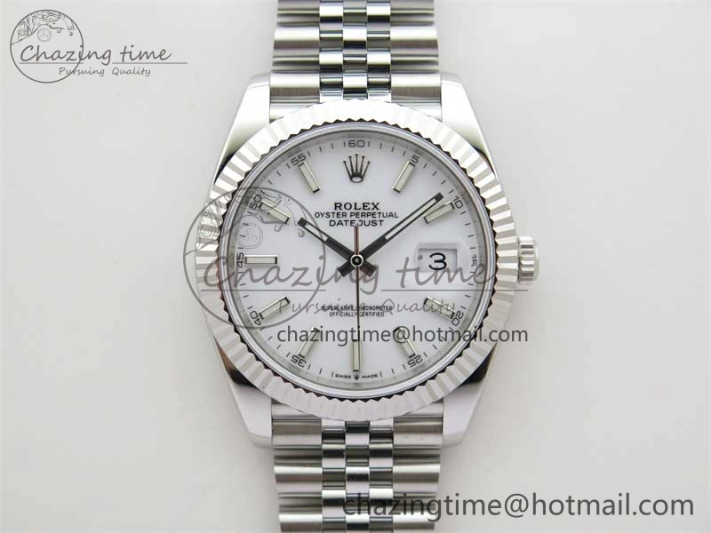 DateJust 41 126334 Clean 1:1 Best Edition 904L Steel White Stick Dial on Jubilee Bracelet VR3235