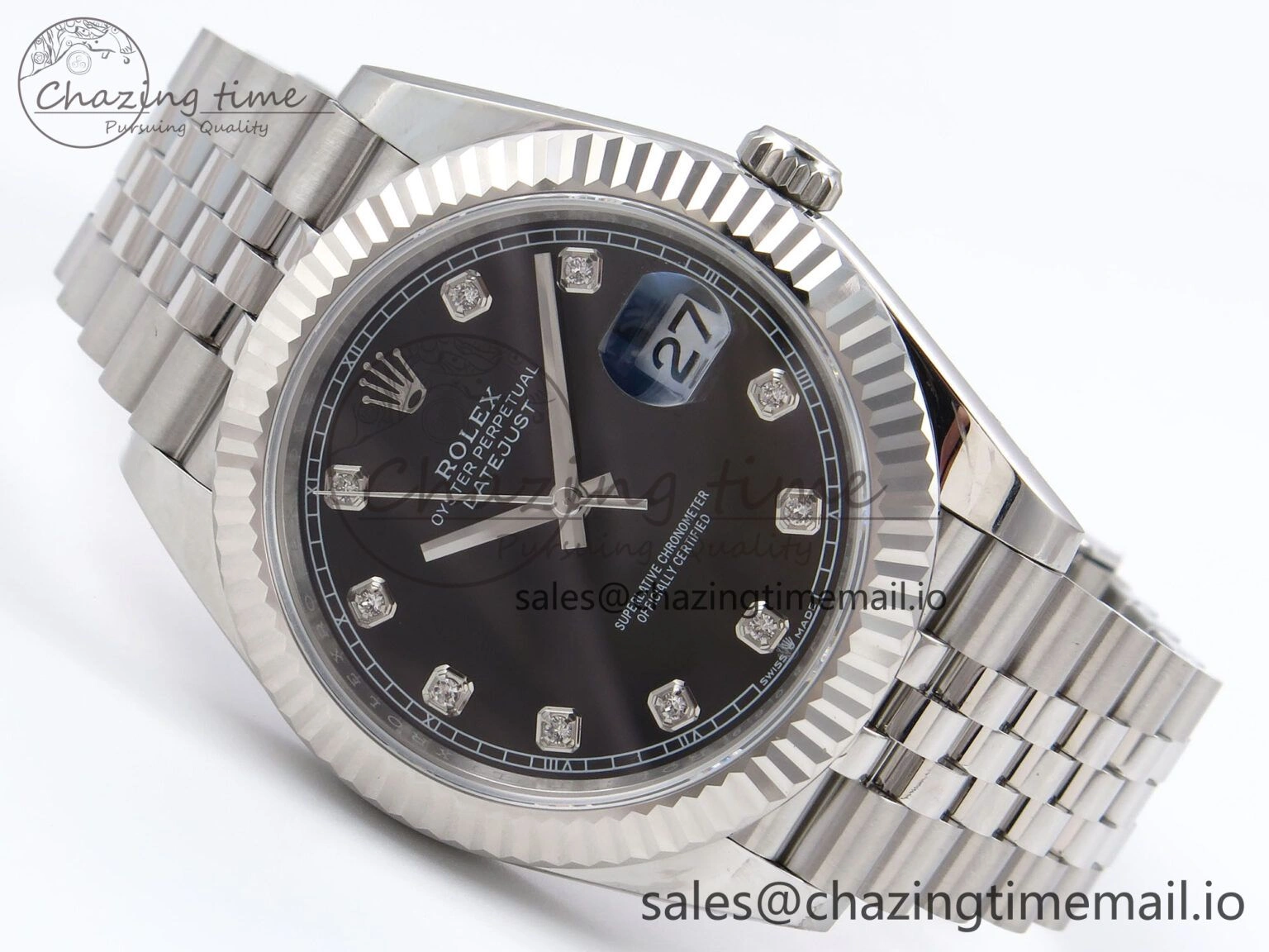DateJust 41 126334 EWEF Best Edition Black Diamonds Dial on Jubilee Bracelet A3235