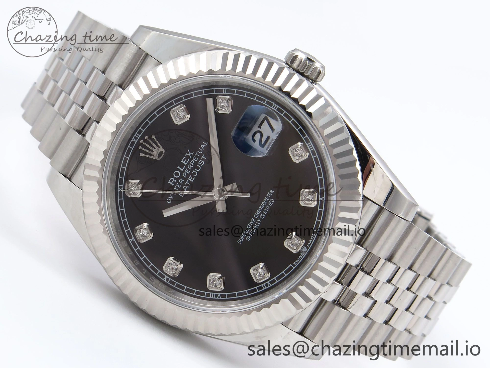 DateJust 41 126334 EWEF Best Edition Black Diamonds Dial on Jubilee Bracelet A3235