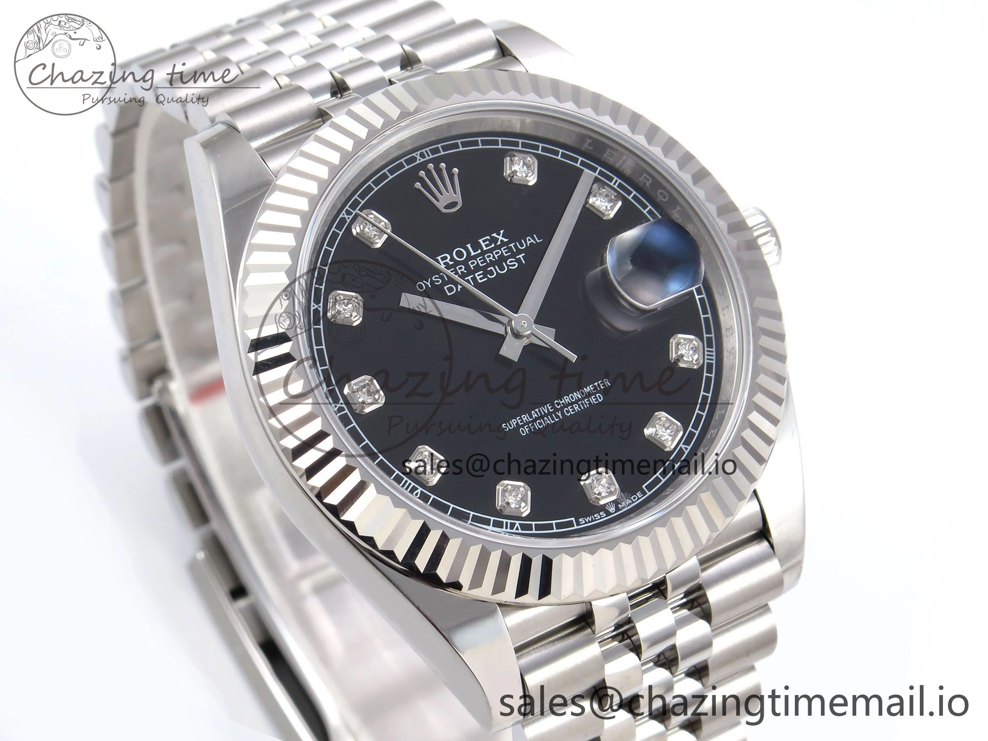 DateJust 41 126334 EWEF Best Edition Black Diamonds Dial on Jubilee Bracelet A3235