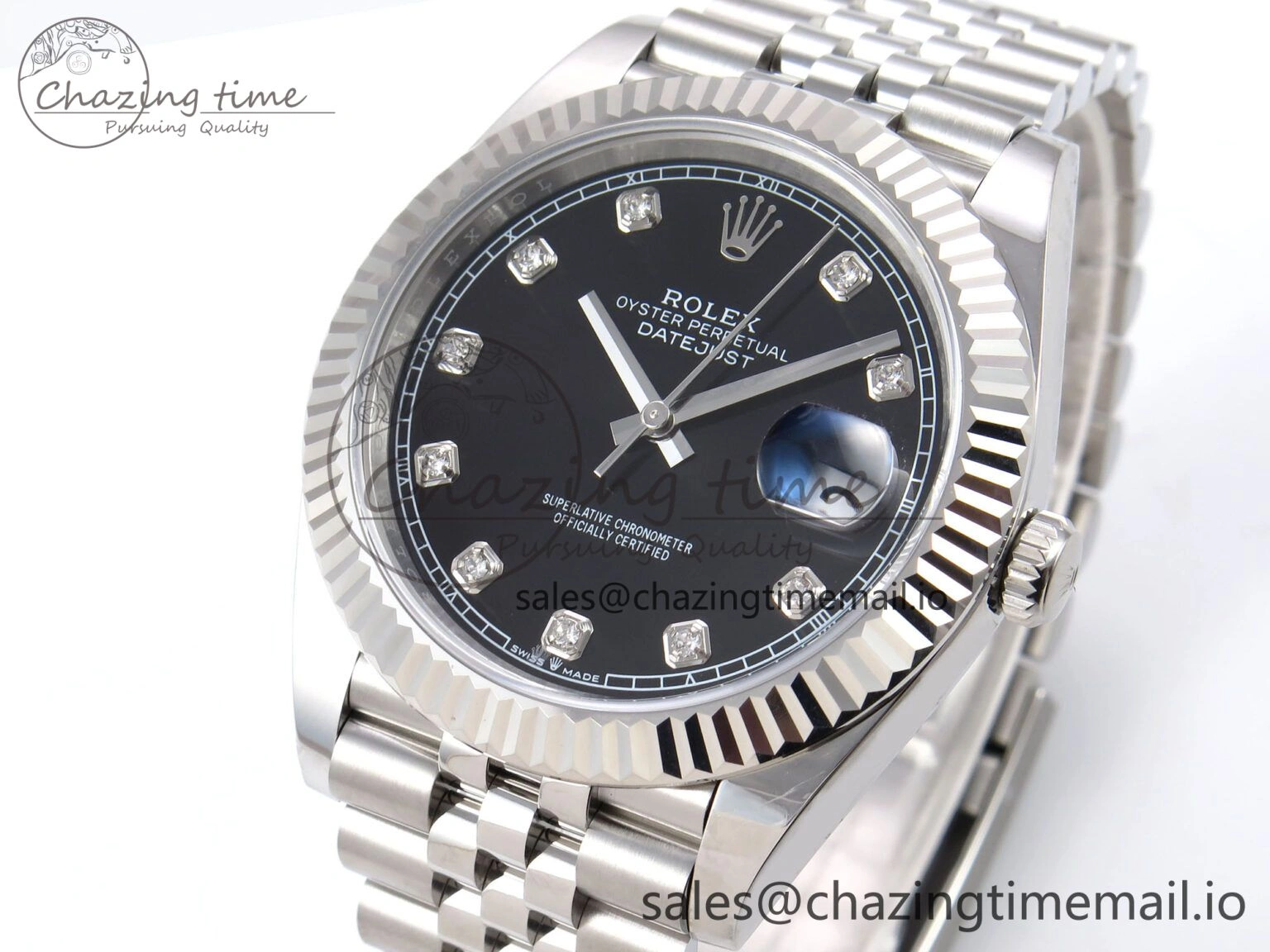 DateJust 41 126334 EWEF Best Edition Black Diamonds Dial on Jubilee Bracelet A3235