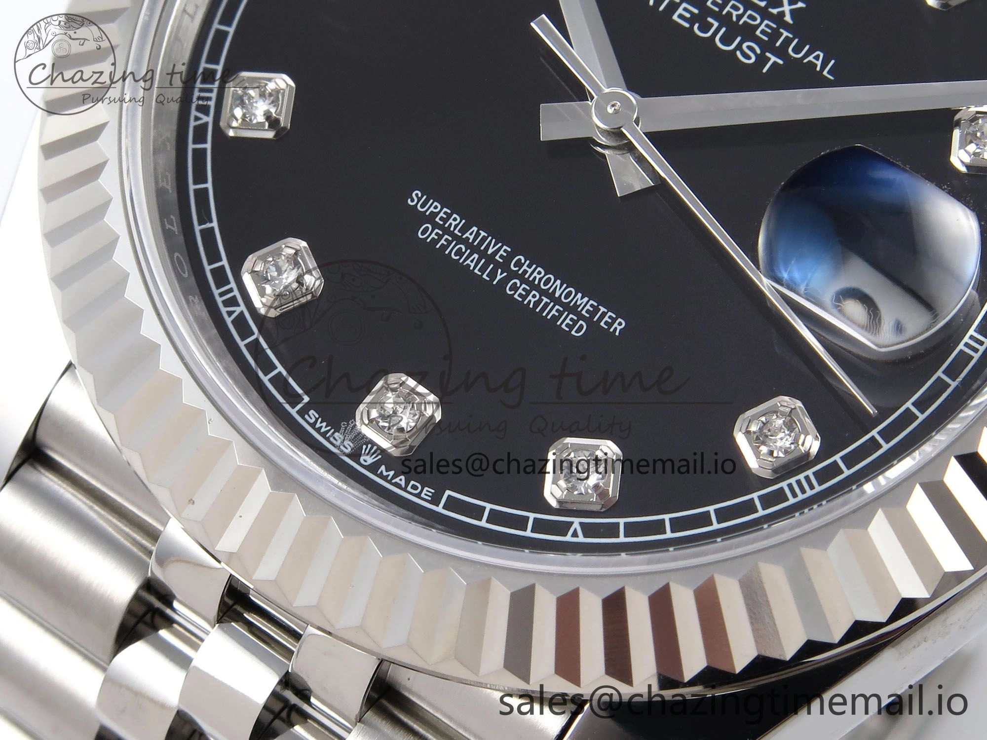 DateJust 41 126334 EWEF Best Edition Black Diamonds Dial on Jubilee Bracelet A3235