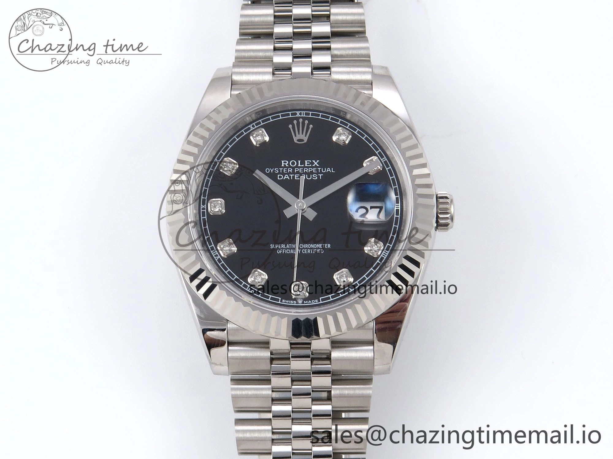 DateJust 41 126334 EWEF Best Edition Black Diamonds Dial on Jubilee Bracelet A3235