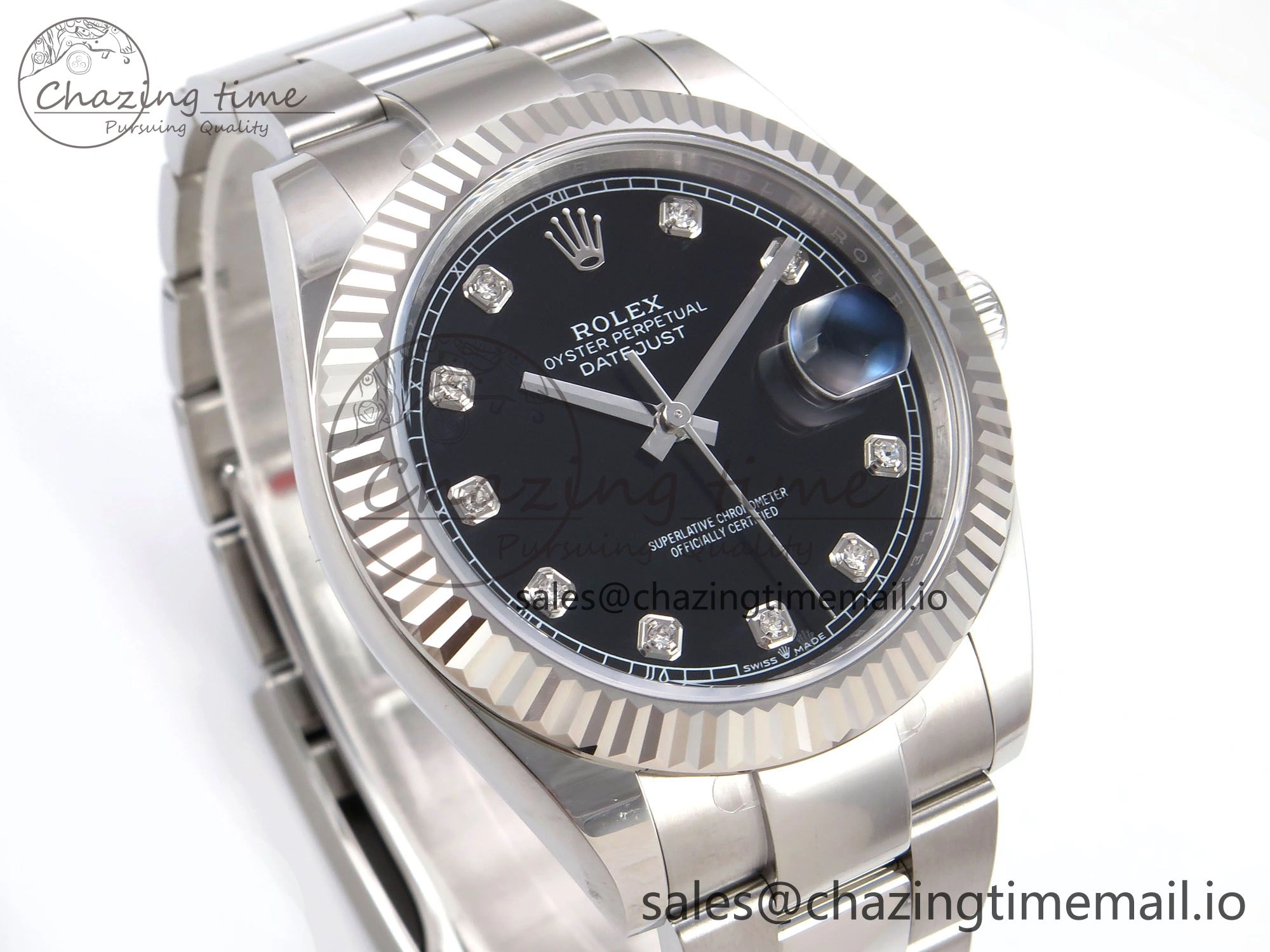 DateJust 41 126334 EWEF Best Edition Black Diamonds Dial on Oyster Bracelet A3235