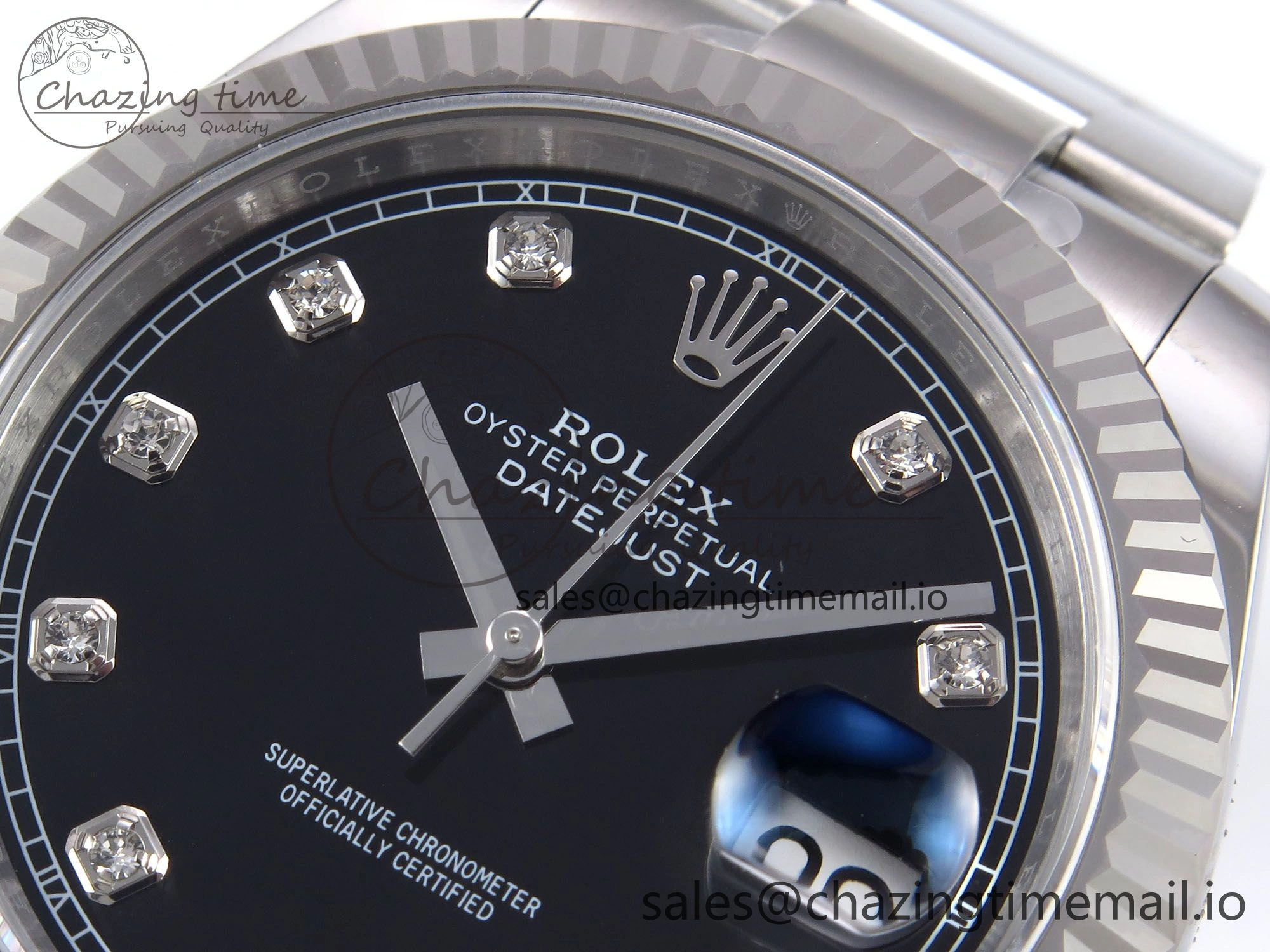 DateJust 41 126334 EWEF Best Edition Black Diamonds Dial on Oyster Bracelet A3235