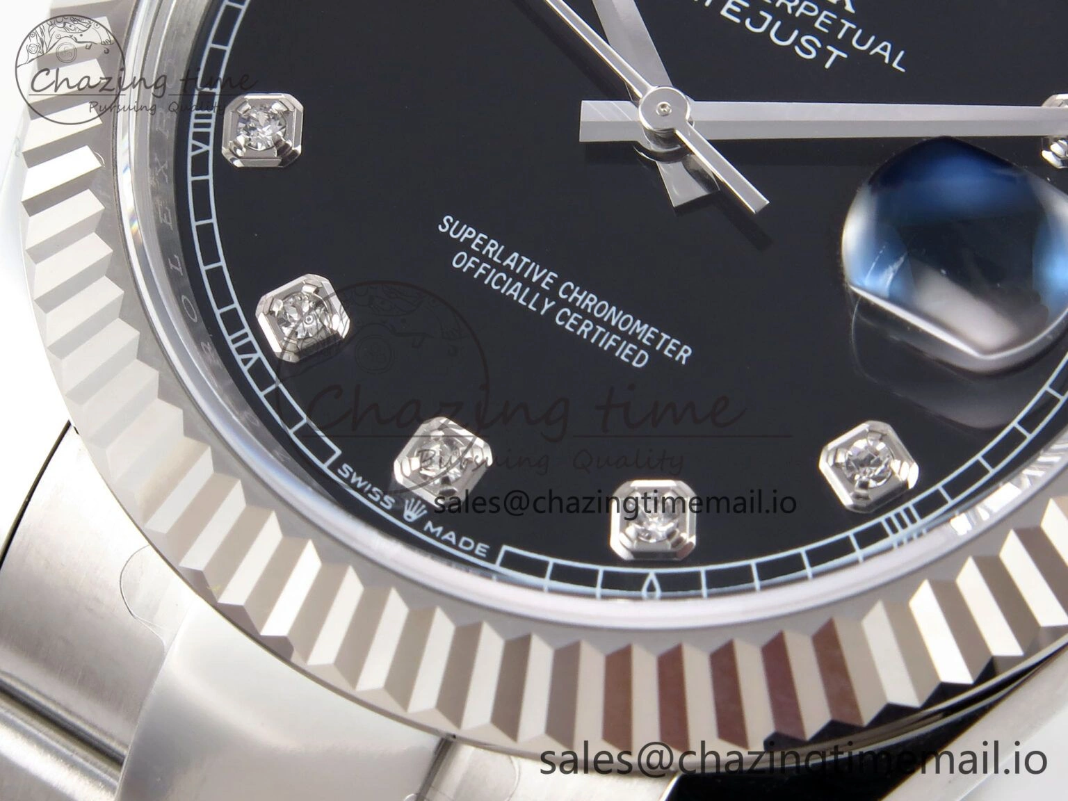 DateJust 41 126334 EWEF Best Edition Black Diamonds Dial on Oyster Bracelet A3235