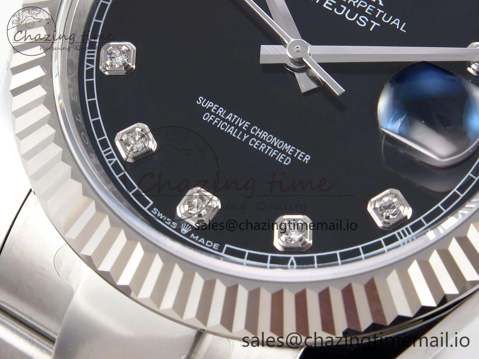 DateJust 41 126334 EWEF Best Edition Black Diamonds Dial on Oyster Bracelet A3235