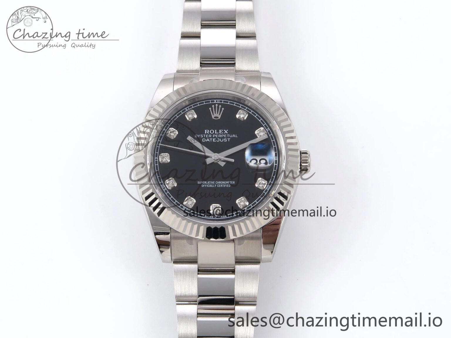 DateJust 41 126334 EWEF Best Edition Black Diamonds Dial on Oyster Bracelet A3235