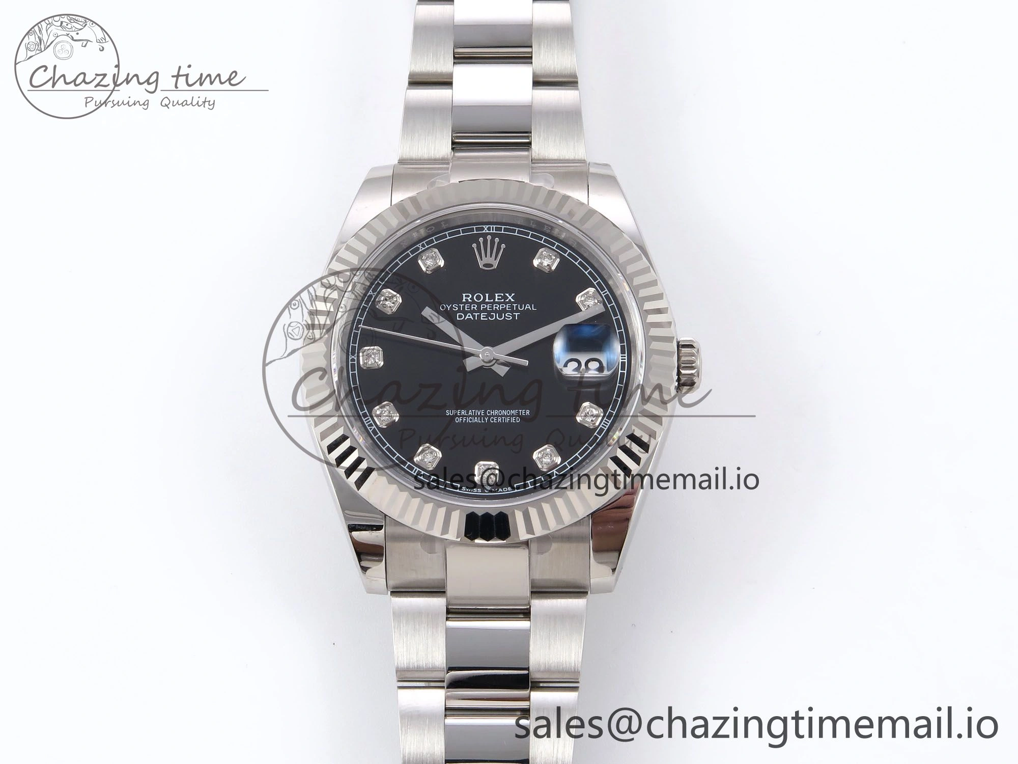 DateJust 41 126334 EWEF Best Edition Black Diamonds Dial on Oyster Bracelet A3235