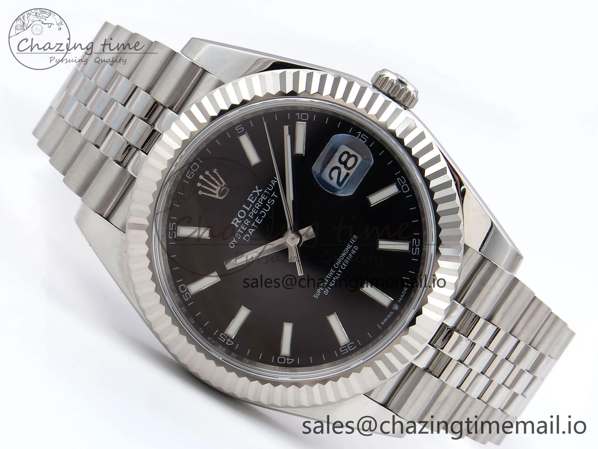 DateJust 41 126334 EWEF Best Edition Black Stick Dial on Jubilee Bracelet A3235