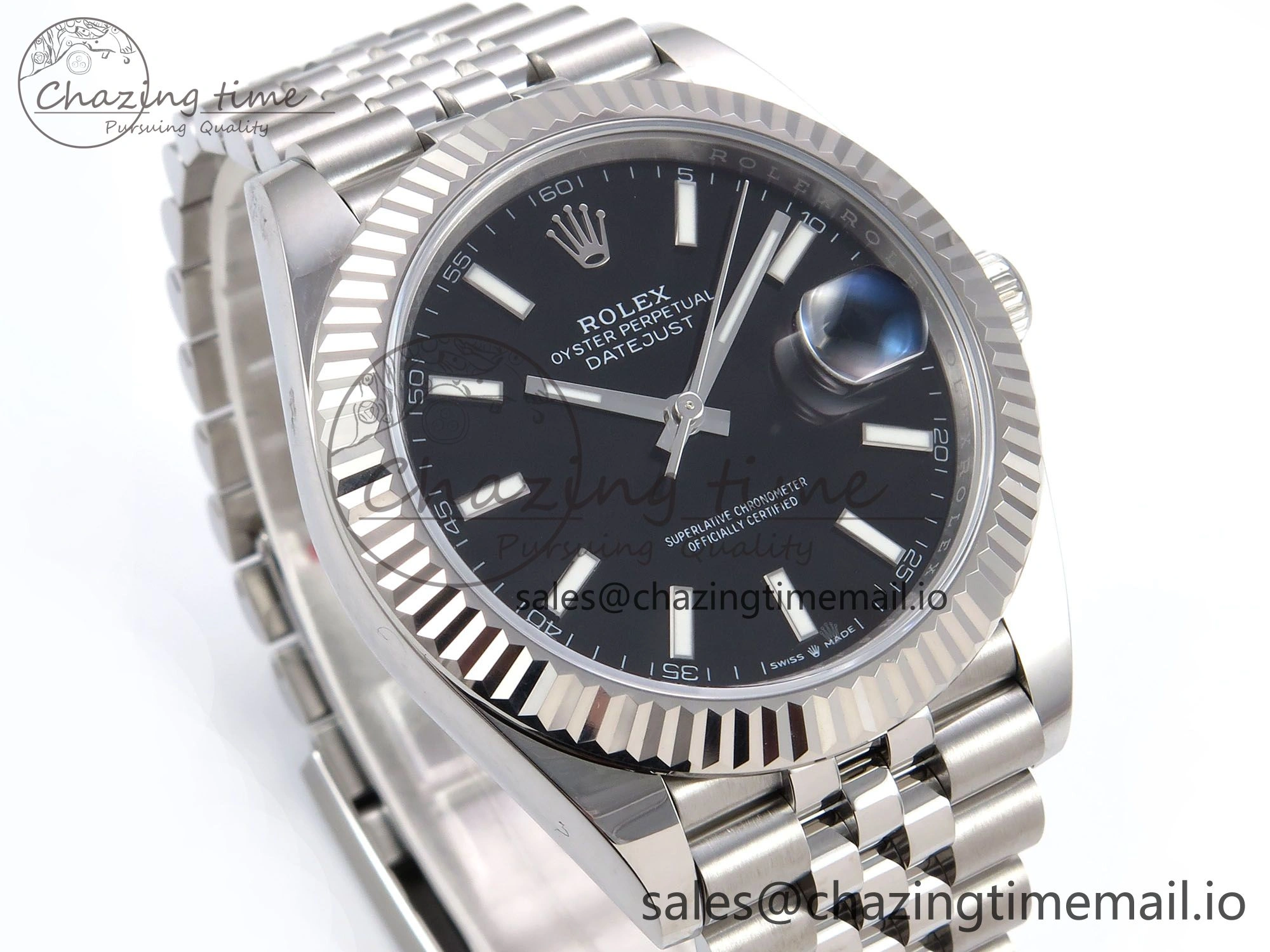 DateJust 41 126334 EWEF Best Edition Black Stick Dial on Jubilee Bracelet A3235