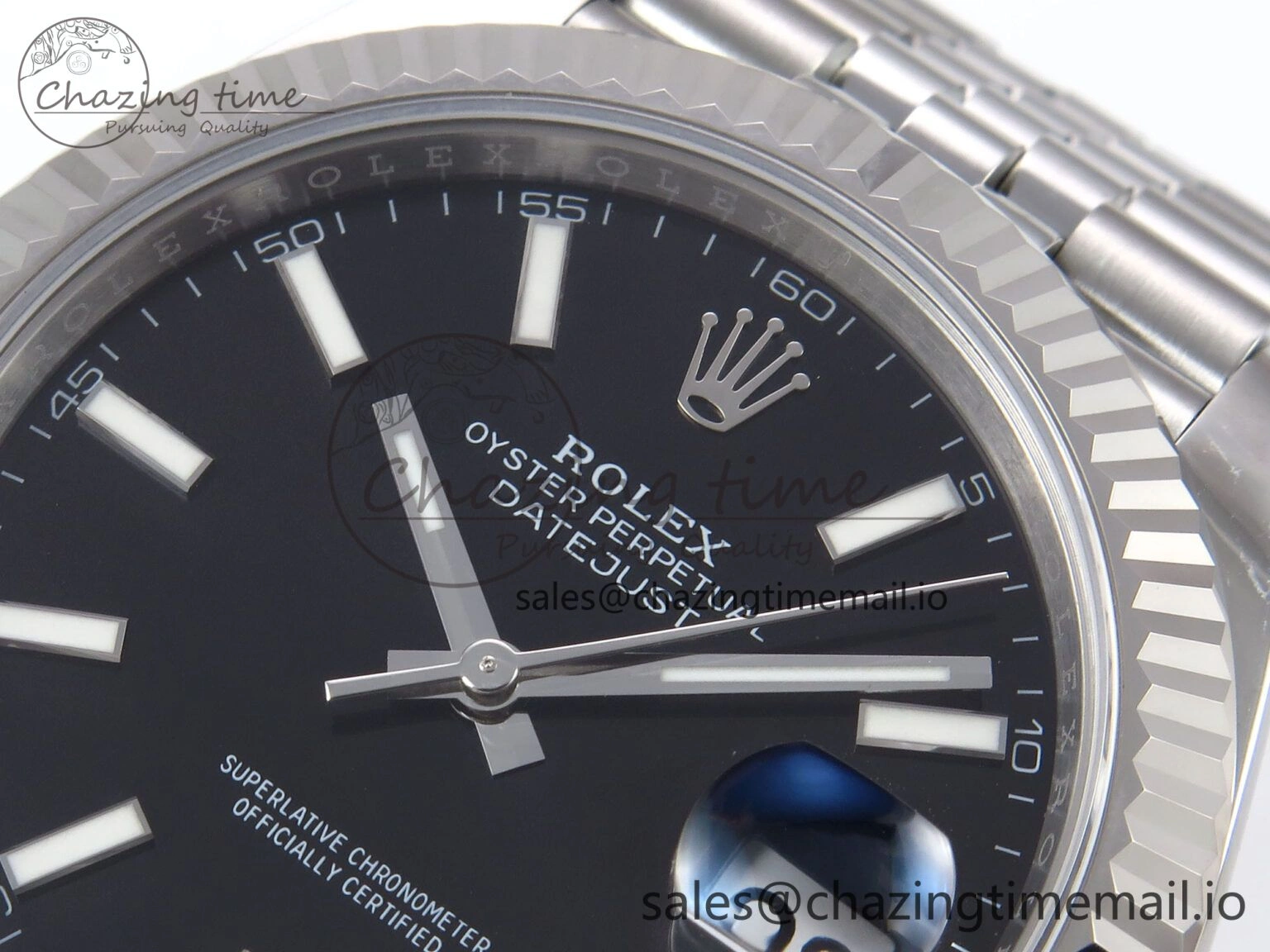 DateJust 41 126334 EWEF Best Edition Black Stick Dial on Jubilee Bracelet A3235