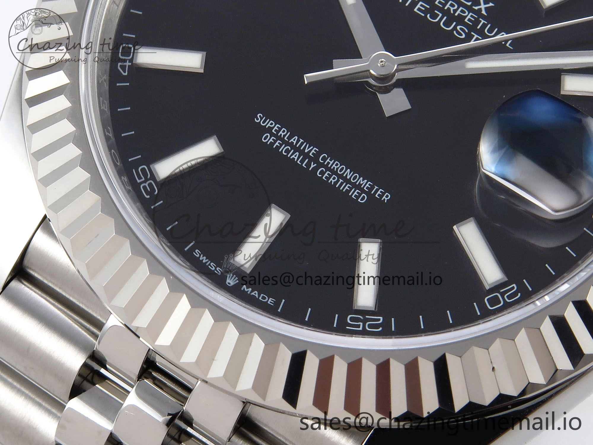 DateJust 41 126334 EWEF Best Edition Black Stick Dial on Jubilee Bracelet A3235