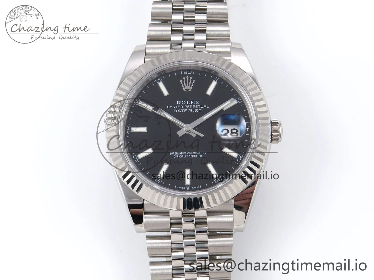 DateJust 41 126334 EWEF Best Edition Black Stick Dial on Jubilee Bracelet A3235